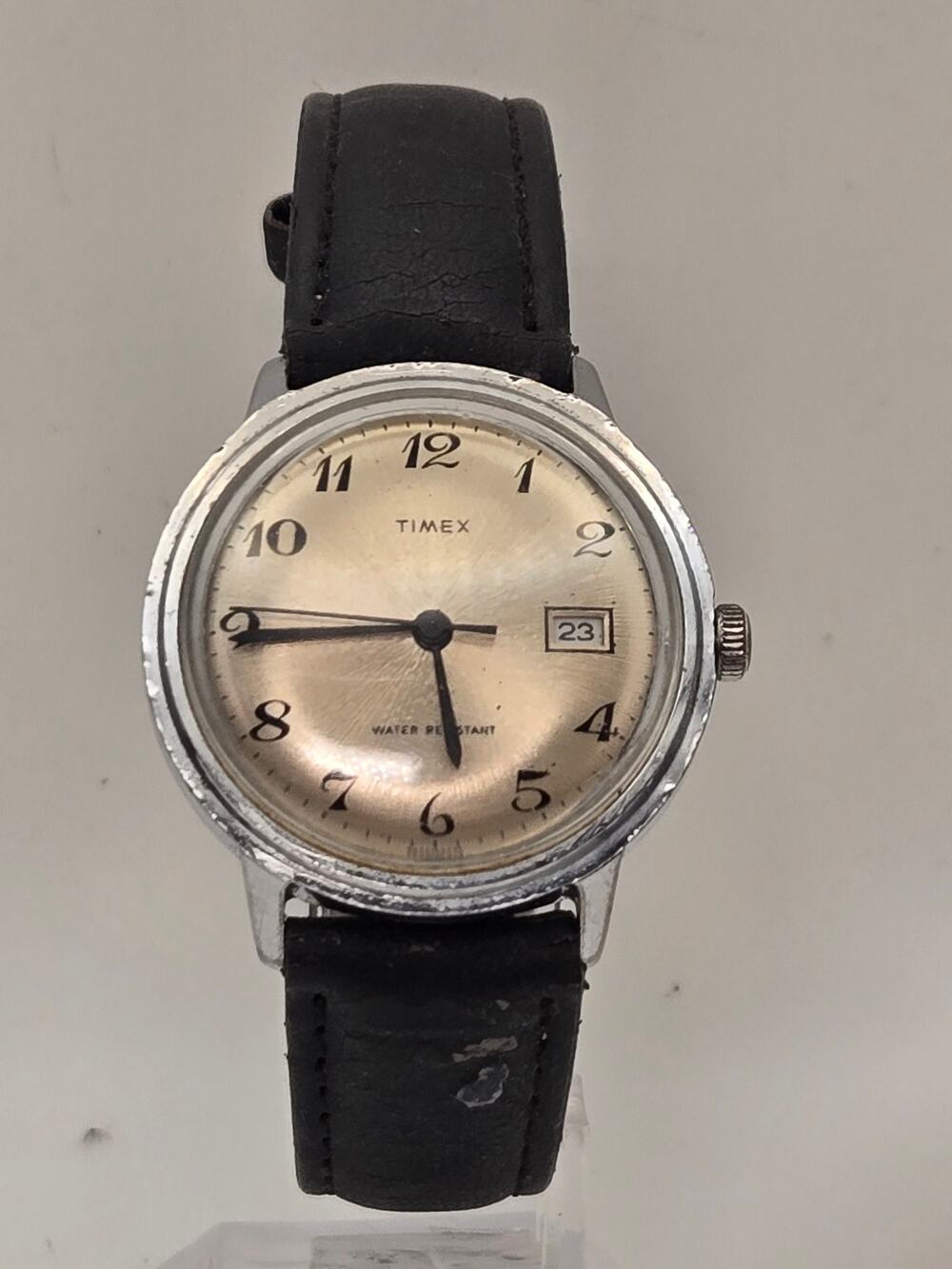 Vintage Timex Watch Breguet Numerals Date Window